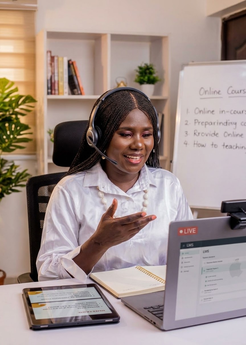 Tutor leading an online lesson